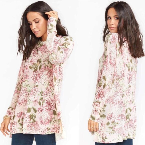 Show Me Your Mumu Bermuda Pink Floral Knit Light Sweater , Size S - Picture 11 of 12